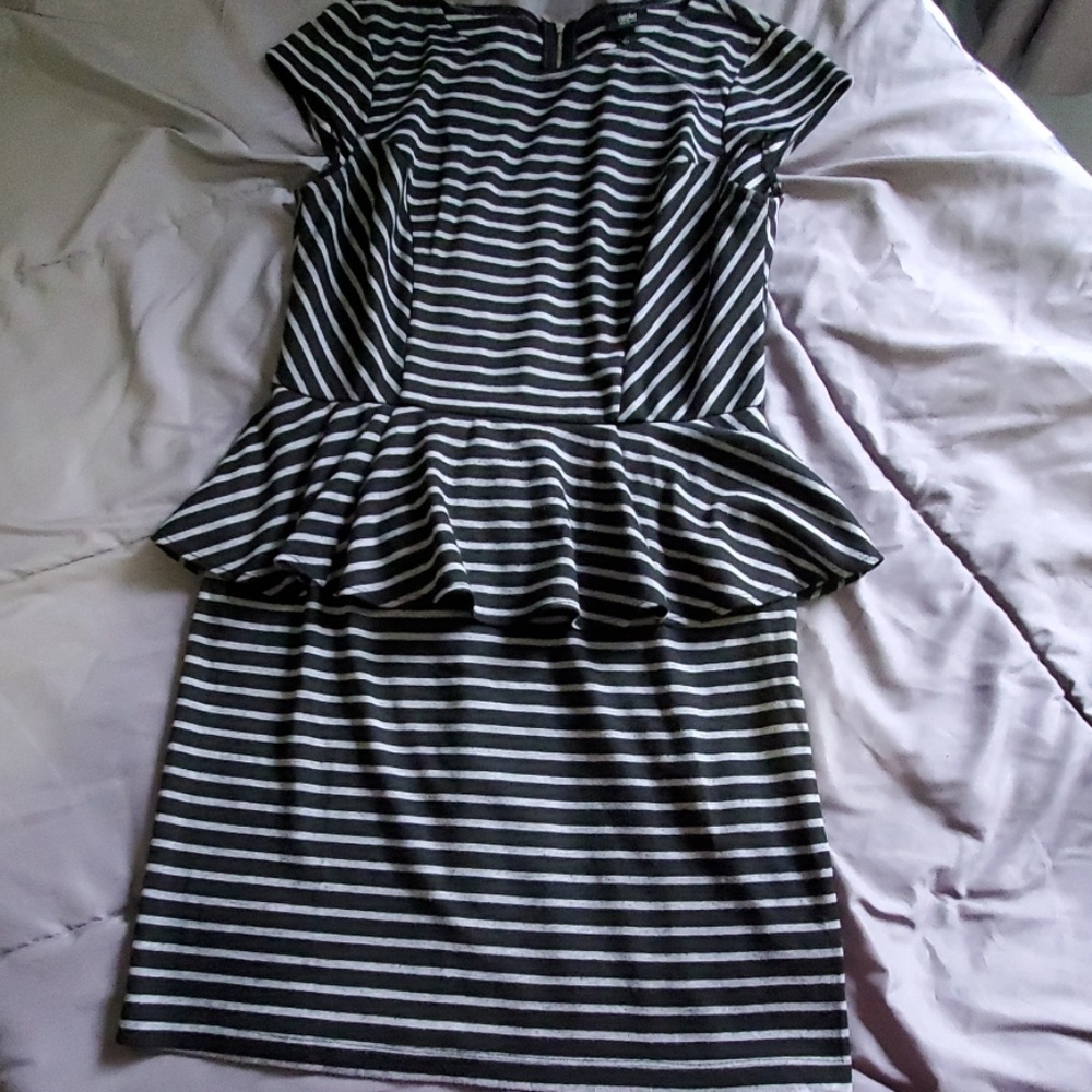 Striped peplum dress